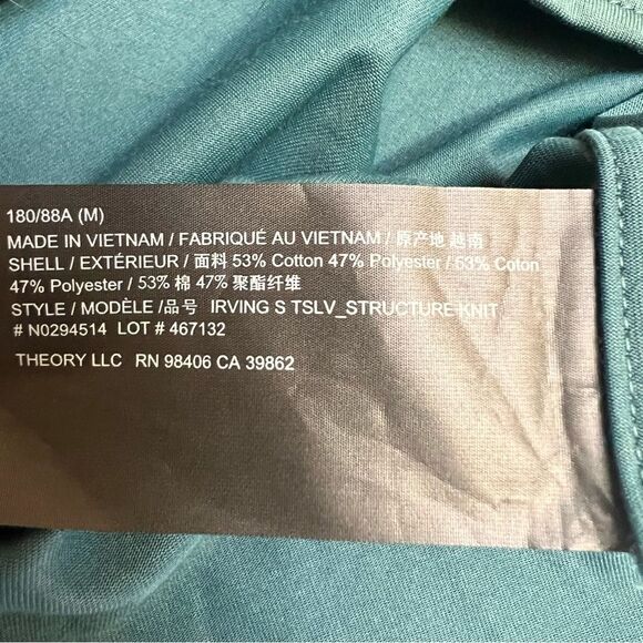 Theory Irving Short Sleeve Slim Fit Button-Up Shirt Cypress Medium MSRP $175 - Picture 5 of 6